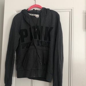 Grey PINK Zip up sweatshirt
